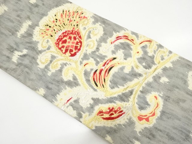 JAPANESEKIMONO / ANTIQUE KARAHANA PATTERN WOVEN NAGOYA OBI (WEARABLE)